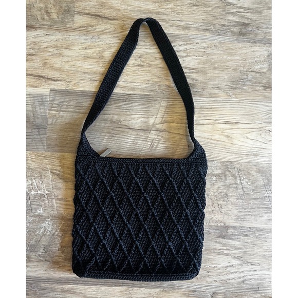 The Sak Black Crocheted‎ Purse Tote Bag Boho - Picture 2 of 10